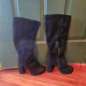 Steve Madden Women's Marcello Black Suede Platform Dress Boots 8.5M